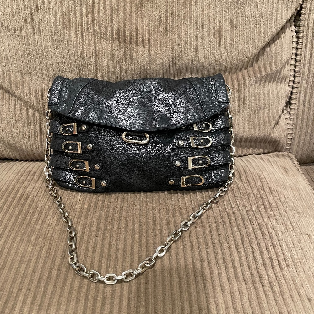 Jimmy Choo Small Blythe Black Leather Shoulder Bag